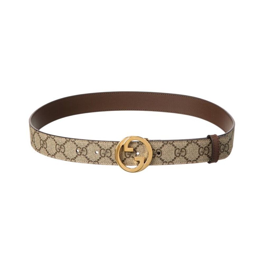 Gucci Blondie Gg Supreme Canvas & Leather Belt, Beige
